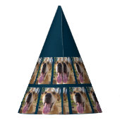 ドッグスハッピーバースデーネイビーブルーパーソナライズされた パーティーハット (裏面)