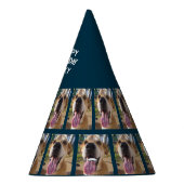 ドッグスハッピーバースデーネイビーブルーパーソナライズされた パーティーハット (右)