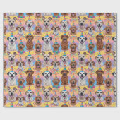 ドッグスハッピーバースデー ラッピングペーパー (フラット)