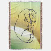 ドッグスリーピングダッシュンドドッグブランケット スローブランケット (正面縦)