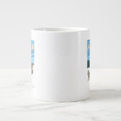 ドッグスレディングシーン-アラスカ、ユーコン ジャンボコーヒーマグカップ (正面)