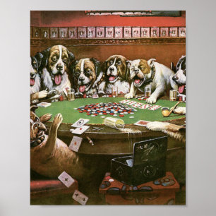 ドッグス遊トランプのポーカー悔やみや弔慰 – カシウス・クーリッジ ポスター