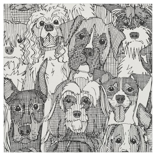 ドッグズア豊穣白黒 ファブリック (見本)