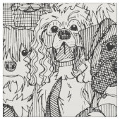 ドッグズア豊穣白黒 ファブリック (クローズアップ)