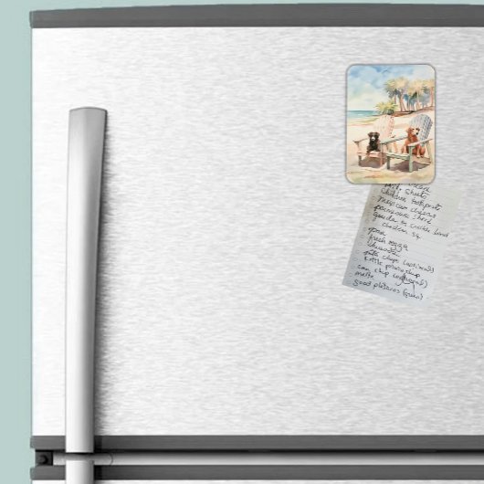 ドッグズインアディロンドバックチェアパステルビーチシーン マグネット