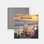 ドッグズオンビーチアットサンセット マグネット (正面/裏面)