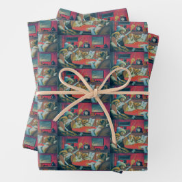 ドッグズザモーニングトランプのポーカーナイトおもしろい ラッピングペーパーシート