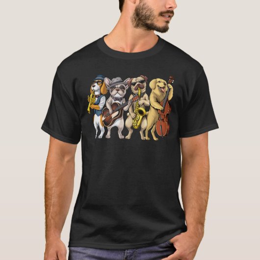 ドッグズジャズミュージシャン Tシャツ (正面)