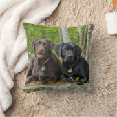 ドッグズパピズブラックラボチョコレートラブラドール取得 クッション (ブランケット)
