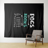 ドッグズブックスコーヒーウィークエンド動物愛好家 タペストリー (インサイチュ(横))