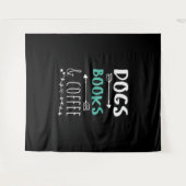 ドッグズブックスコーヒーウィークエンド動物愛好家 タペストリー (正面(横))