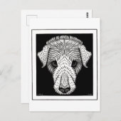 ドッグズヘッドバイジュリー・デ・グラグヴィンテージの木版画 ポストカード (正面/裏面)