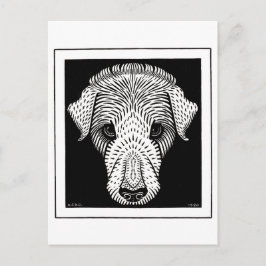 ドッグズヘッドバイジュリー・デ・グラグヴィンテージの木版画 ポストカード