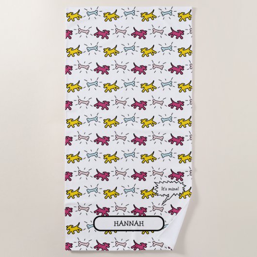 ドッグズボーンズRYグラフィティスタイル名ビーチタオル ビーチタオル (正面)