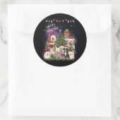 ドッグズメリークリスマスライト ラウンドシール (バッグ)