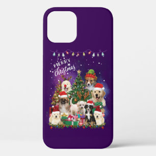 ドッグズメリークリスマスライト iPhone 12 PROケース