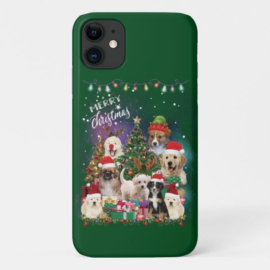 ドッグズメリークリスマスライト Case-Mate iPhoneケース (裏面)