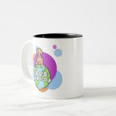 ドッグズワールドと円 ツートーンマグカップ (正面左)