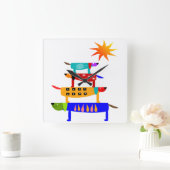 ドッグズワールド スクエア壁時計 (ホーム)