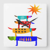 ドッグズワールド スクエア壁時計 (正面)