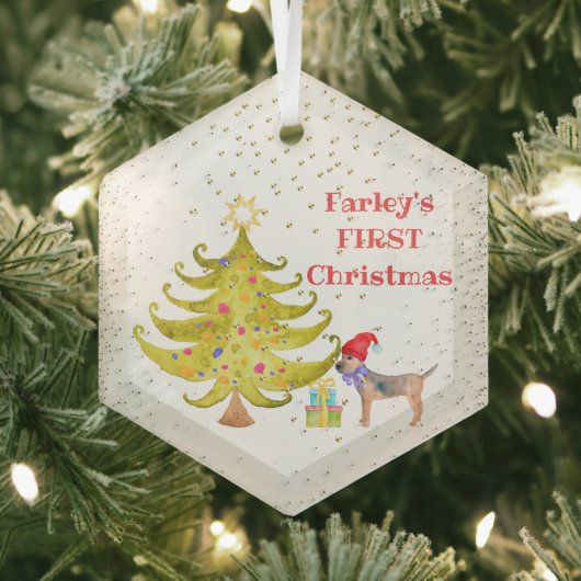 ドッグズ初めてのクリスマスガラスオーナメント ガラスオーナメント (インサイチュ)