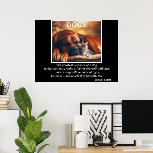 ドッグズ最高のフレンドキッテンカドル ポスター (ホームオフィス)