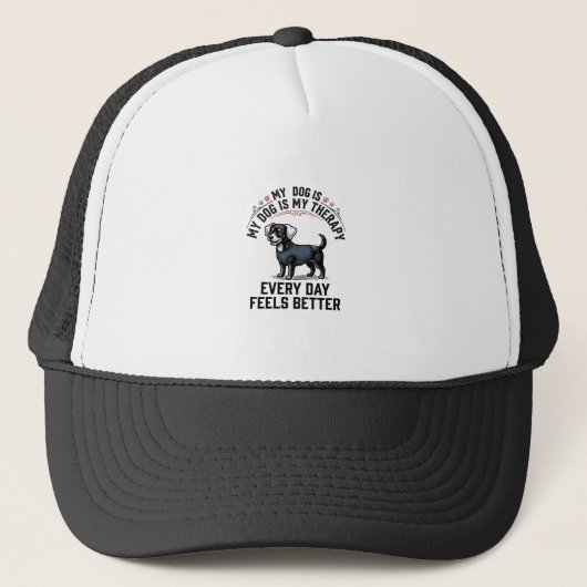 ドッグセラピーTシャツ ビンテージ風の彫刻 犬好きへのギフト_ キャップ (正面)