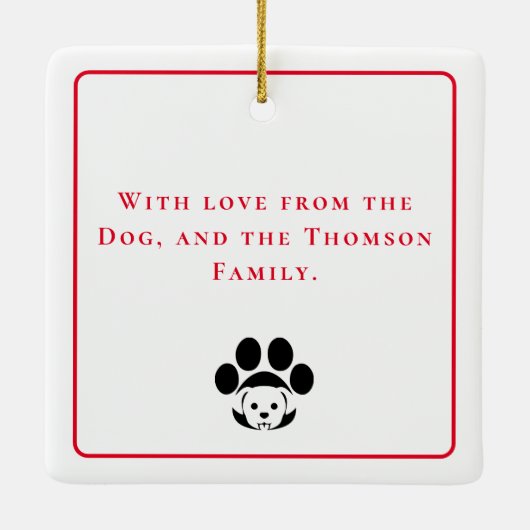 ドッグセラミックオーナメントからメリークリスマス セラミックオーナメント (裏面)