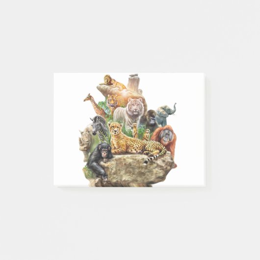 ドッグタイガーライオン動物の森の動物会議 ポストイット (正面)