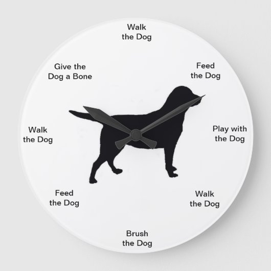 ドッグタイムウォールクロック ラウンド壁時計 (正面)