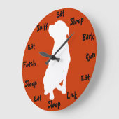 ドッグタイム ラージ壁時計 (傾斜)