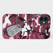 ドッグタッグとのピンクの迷彩柄 Case-Mate iPhoneケース (裏面(横))