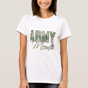 ドッグタッグのコピーを持つ軍隊のお母さん Tシャツ