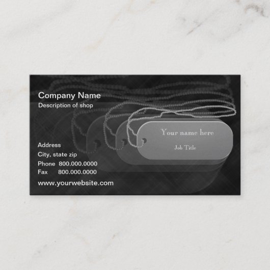 ドッグタッグのテンプレートの名刺 名刺 (正面)