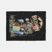 ドッグダック付きトランプ水鳥狩り迷彩柄 フリースブランケット (正面(横))