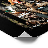 ドッグダック付きトランプ水鳥狩り迷彩柄 ポスター (角)