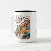 ドッグダッドのクリスマスチーム マグカップ - 面白いホリデー コーヒー (正面左)