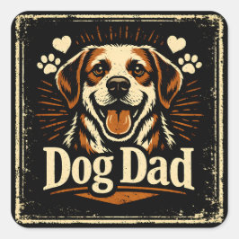 ドッグダッド - 愛する犬の誇りある父親 スクエアシール