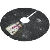 ドッグツリースカート付き雪カップル ブラッシュドポリエステルツリースカート (アングル)