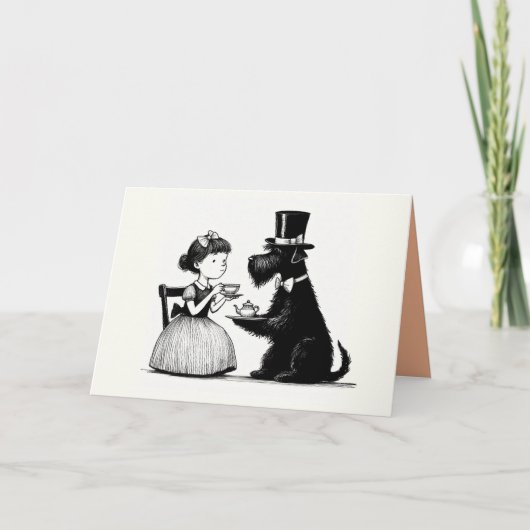 ドッグティーパーティーグリーティングカード カード (正面)