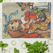 ドッグディナビクトリアンードドレスドギー キッチンタオル (折り畳み)