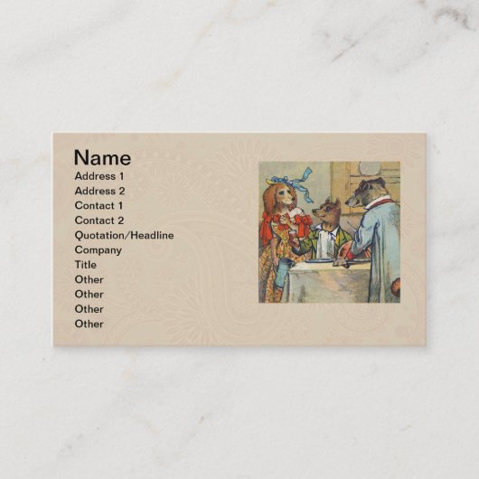 ドッグディナビクトリアンードドレスドギー 名刺 (正面)