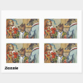 ドッグディナビクトリアンードドレスドギー 長方形シール (シート)