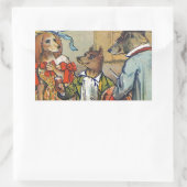 ドッグディナビクトリアンードドレスドギー 長方形シール (バッグ)