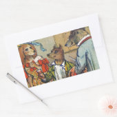 ドッグディナビクトリアンードドレスドギー 長方形シール (封筒)