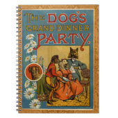 ドッグディナーパーティーヴィンテージドッグイラストレーション ノートブック (正面)