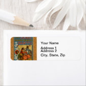 ドッグディナーパーティーヴィンテージドッグイラストレーション ラベル (インサイチュ)