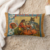 ドッグディナーパーティーヴィンテージドッグイラストレーション ランバークッション (ブランケット)
