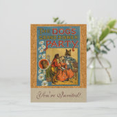 ドッグディナーパーティーヴィンテージドッグイラストレーション 招待状 (スタンド正面)