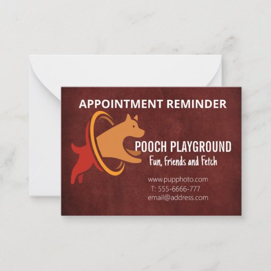 ドッグデイサービスビジネスアポイントメントカード ノートカード (正面)